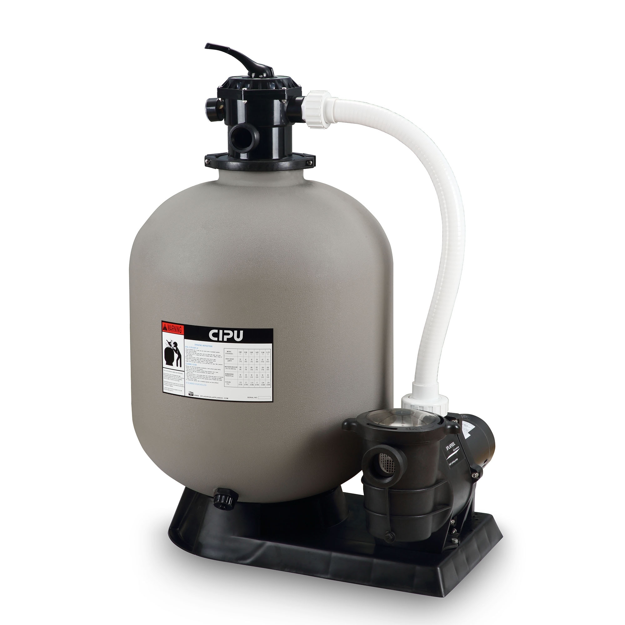24-Inch Above Ground Swimming Pool Sand Filter System with 1.5 HP Pump