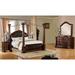 Cane Traditional Cherry Wood Upholstered Tufted 4-Piece Canopy Bedroom Set by Furniture of America