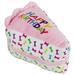 Pink Happy Birthday Cake Slice Plush Dog Toy, Small, Pink / Multi-Color
