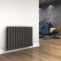 ELEGANT 600 x 836 mm Column Horizontal Designer Radiators Anthracite Double Flat Panel Horizontal Radiator, Modern Central Heating Perfect for Bathrooms, Kitchen, Hallway, Living Room