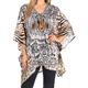 Sakkas 1825 - Aymee Women's Caftan Poncho Cover up V Neck Top Lace up with Rhinestone - EBK318-Black - OS