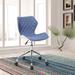 Wrought Studio™ Warminster Task Chair Faux Leather/Upholstered/Polyester in Blue | 34.5 H x 21 W x 21.5 D in | Wayfair