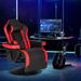 Inbox Zero Ergonomic PC & Racing Game Chair Faux Leather/Foam Padding/Upholste in Red | 134 H x 81 W x 80 D in | Wayfair