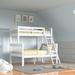 Andover Mills™ Baby & Kids Fidel Twin Over Full Standard Bunk Bed Wood/Solid Wood in White | 64.63 H x 69.13 W x 79.25 D in | Wayfair