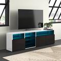 Orren Ellis Prieto TV Stand for TVs up to 88" Wood/Glass in Black | 22 H in | Wayfair 9637071BACBB4C35B973967AB9DDBAA2