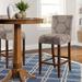 Alcott Hill® Cocar Counter & Bar Stool Wood/Upholstered in Gray/Brown | 44 H x 19 W x 24 D in | Wayfair 237935B2CD844AFDACB61DCC5E76A948