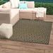 Brown 78.74 x 0.12 in Area Rug - Wade Logan® Ayma Geometric Black/Tan Indoor/Outdoor Area Rug Polypropylene | 78.74 W x 0.12 D in | Wayfair