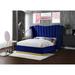 Everly Quinn Cicero Tufted Platform Bed Upholstered/Velvet, Metal in Blue | 63 H x 81 W x 88 D in | Wayfair C5FDB9F1E3CB4F7BAE844B33D3C06E1A