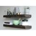 Gracie Oaks Geller 2 Piece Oak Solid Wood Floating Shelf Wood in Brown | 1.75 H x 24 W x 11 D in | Wayfair B61296DED7F84B868E6BF847C051075D