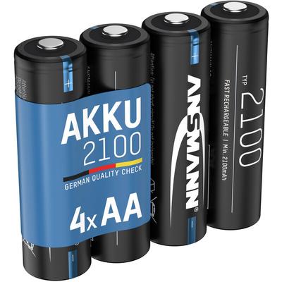 Akku Mignon aa, 2100 mAh 1,2V, 4 Stück, geringe Selbstentladung - Ansmann