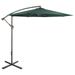 10ft Offset Outdoor Patio Umbrella with Hand Crank, Hunter Green