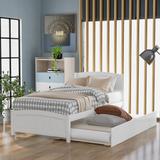 Nestfair Twin Size Platform Bed with Trundle