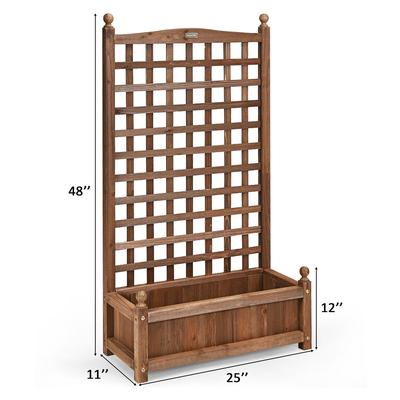 Wooden Planter/ Flower Box holder with Trellis