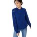 Plus Size Women's Pointelle Mockneck Pullover by ellos in Royal Cobalt (Size 34/36)