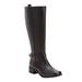 Wide Width Women's The Donna Wide Calf Leather Boot by Comfortview in Black (Size 10 W)