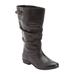 Wide Width Women's The Monica Wide Calf Leather Boot by Comfortview in Black (Size 7 1/2 W)