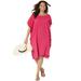 Plus Size Women's Everly Pom Pom Cover Up Tunic by Swimsuits For All in Pink (Size 18/24)