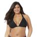 Plus Size Women's Beach Babe Triangle Bikini Top by Swimsuits For All in Black (Size 22)