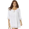 Plus Size Women's Giana Crochet Cover Up Tunic by Swimsuits For All in White (Size 10/12)