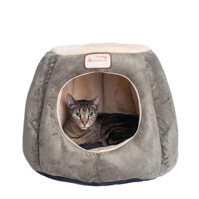 Cat Cave Shape Pet Bed With Anti- Slip Waterproof Base by Armarkat in Beige