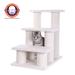 3 Step Cat Pet Step Stairs Ramp, 25" Height Dogs Climber And Kitten Step by Armarkat in Ivory