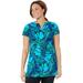 Plus Size Women's Chlorine Resistant Swim Tunic by Swimsuits For All in Green Palm (Size 12)