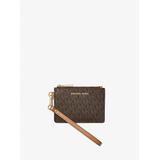 Michael Kors Small Logo Coin Wristlet Brown One Size