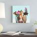 August Grove® Floral Cow & Bird - Wrapped Canvas Painting Canvas in Blue/Brown | 12 H x 12 W x 1.25 D in | Wayfair 2A8CDBD692DE4D169DC7B4AF3409A1CE