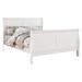 Transitional Panel Design Sleigh Eastern King Size Bed, White