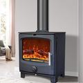 NRG 5KW Contemporary Woodburning Multifuel Stove Eco Design High Efficiency Fireplace Defra Approved