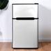 FORCLOVER 3.2 Cubic Feet cu. ft. Freestanding Mini Fridge w/ Freezer Stainless Steel in Gray | 34 H x 19 W x 17.5 D in | Wayfair EP-LD-22672GR