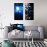 East Urban Home Full Moon In Cloudy Night Sky I Full Moon In Cloudy Night Sky I - 2 Piece Wrapped Canvas Painting Set Metal | Wayfair