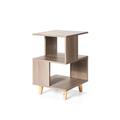 Costway 2 Pieces Wooden Modern Nightstand Set with Solid Wood Legs for Living Room