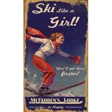 Loon Peak® Ski Like A Girl Metal in Blue/Brown | 40 H x 25 W x 2 D in | Wayfair 6778BEB2842F4BEF921020611170CA3E