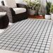 Black/White 96 x 0.08 in Area Rug - Gracie Oaks Avoree Geometric Charcoal/White Indoor/Outdoor Area Rug Polyester | 96 W x 0.08 D in | Wayfair