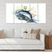 East Urban Home Dolphin Turtle Anchor & Linear Coral Reef Plants - 5 Piece Wrapped Canvas Painting Print Set Canvas, in Blue/White | 1 D in | Wayfair