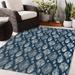 Blue/Navy 96 x 0.08 in Area Rug - Dakota Fields Cirillo Floral Navy Indoor/Outdoor Area Rug Polyester | 96 W x 0.08 D in | Wayfair