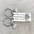 Porte-clés maison gravé notre première maison porte-clés maison cadeaux de saisi beau cadeau pour