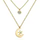 Luxkisskids – ensemble de colliers ras du cou en cristal pour femmes collier étoile lune or