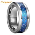 Itunggen – bague de fiançailles en tungstène pour hommes et femmes 8mm avec incrustation de