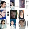 Boucles d'oreilles pendantes en biscuits brillants pour femmes étoiles de télévision coréennes