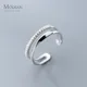 Modian – bague Double cercle en Zircon pour femme anneau ajustable et ouvert en argent Sterling