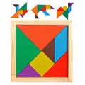 Puzzle Tangram en bois Montessori pour enfants jouets colorés jeu de qi casse-tête jouets