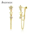 ANDYWEN-Boucles d'oreilles étoile en argent regardé 925 pour femme bijoux de luxe goujon de