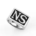 NS-Bague gothique en acier inoxydable pour homme biker SONS chevalière SION L couleur argent