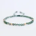 Petits bracelets en perles de pierre d'agate naturelle bracelet fin tissé à la main breloque