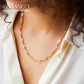 EManco – collier à maillons en trombone pour femmes et hommes chaîne de couleur or en acier