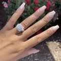 Bagues de mariage en argent regardé 925 pour femmes diamant SONA taillé princesse platine simulé