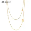 ANDYWEN – collier en argent Sterling 925 avec pendentif en forme de lettre simple ras du cou