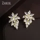 ZAKOL – boucles d'oreilles en forme de feuille de zircone pour femme bijoux Marquise cubique de